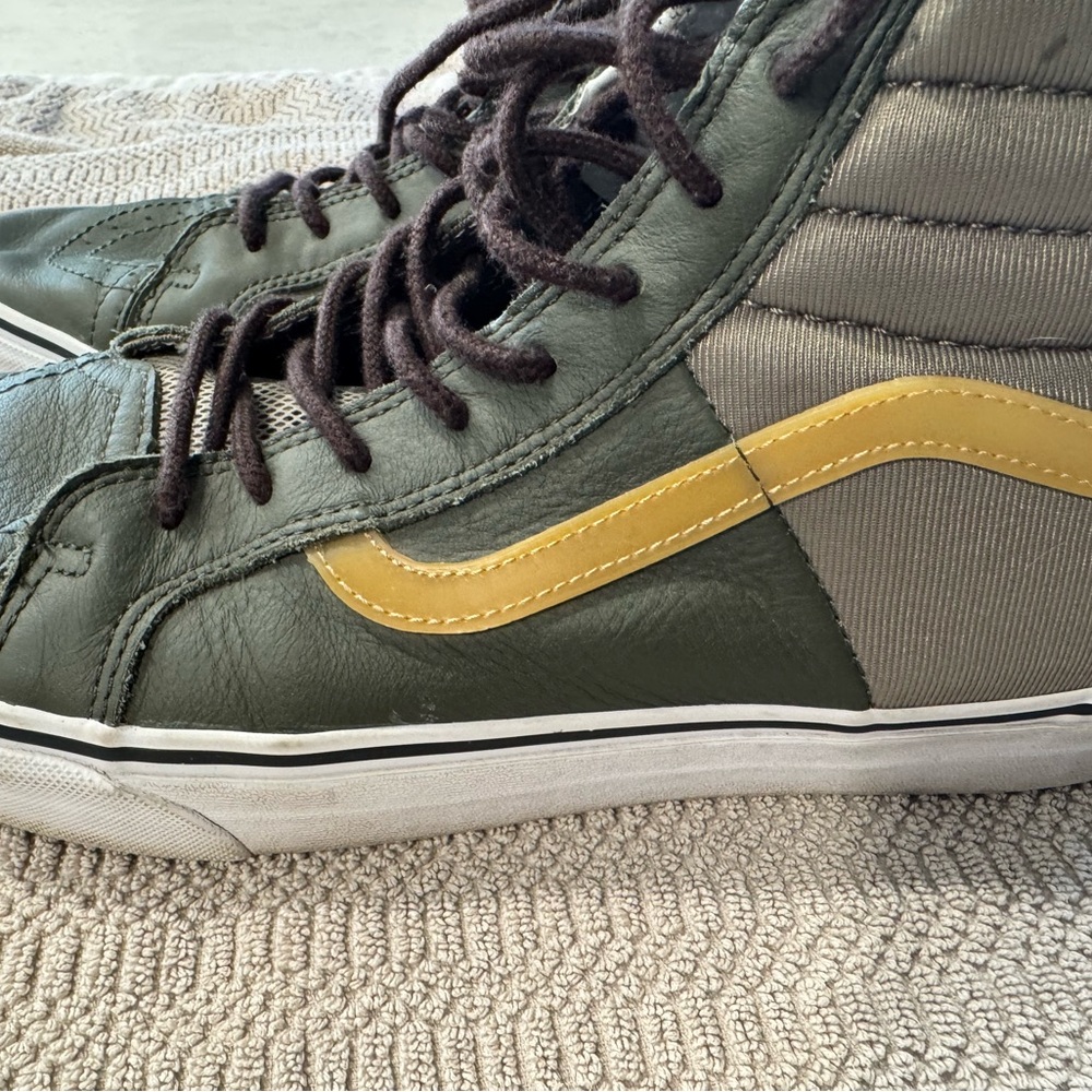 Vans Men's High-Top Sneakers - Olive and Mustard